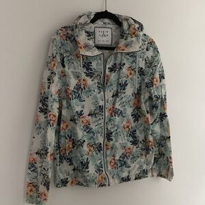 Denim & Flower Women's Floral Jacket - Blue and Pink